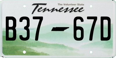 TN license plate B3767D