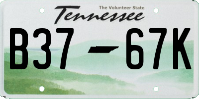 TN license plate B3767K