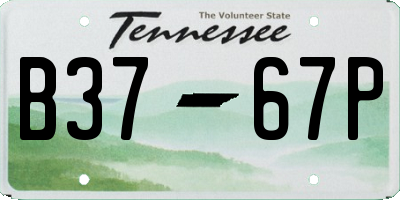 TN license plate B3767P