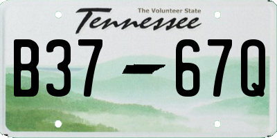 TN license plate B3767Q