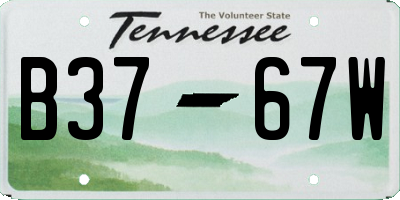 TN license plate B3767W