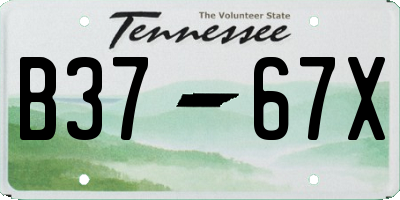TN license plate B3767X