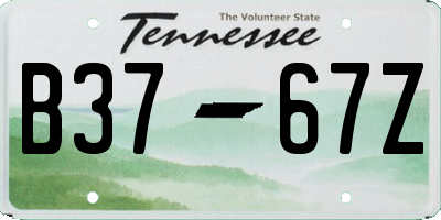 TN license plate B3767Z