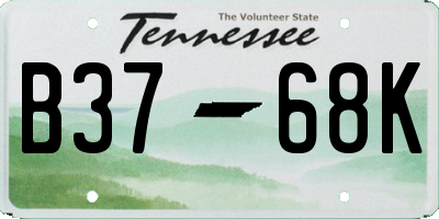 TN license plate B3768K