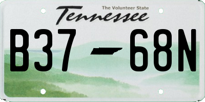 TN license plate B3768N