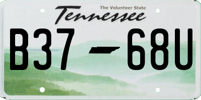 TN license plate B3768U