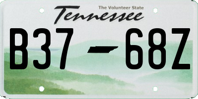 TN license plate B3768Z