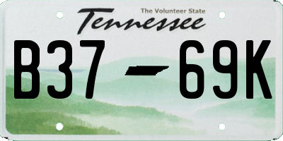 TN license plate B3769K