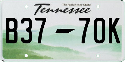 TN license plate B3770K