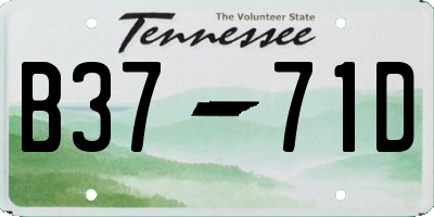TN license plate B3771D