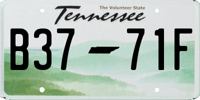 TN license plate B3771F