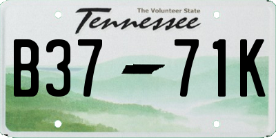 TN license plate B3771K