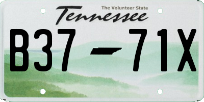 TN license plate B3771X