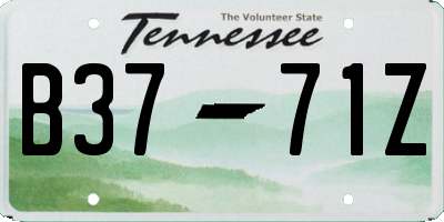 TN license plate B3771Z