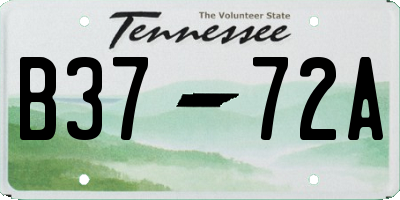 TN license plate B3772A