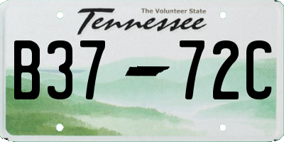TN license plate B3772C