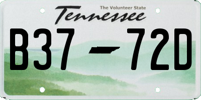 TN license plate B3772D
