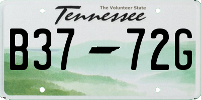 TN license plate B3772G