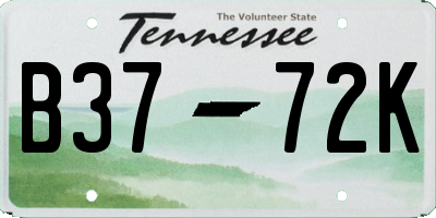 TN license plate B3772K