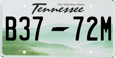 TN license plate B3772M