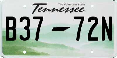 TN license plate B3772N