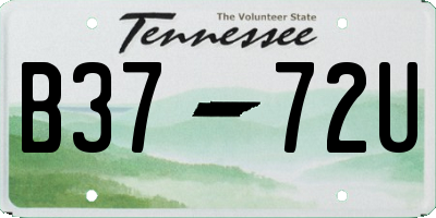 TN license plate B3772U