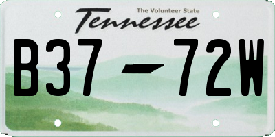 TN license plate B3772W