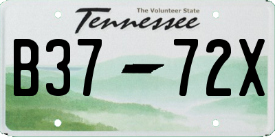 TN license plate B3772X