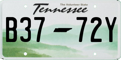 TN license plate B3772Y