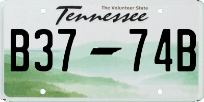 TN license plate B3774B