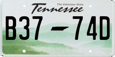 TN license plate B3774D
