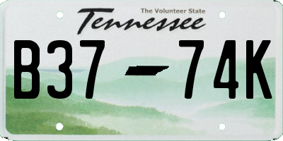 TN license plate B3774K