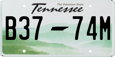 TN license plate B3774M