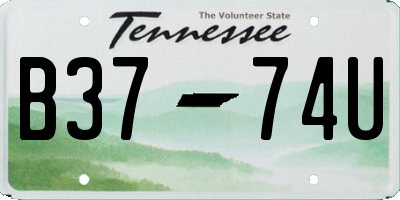 TN license plate B3774U