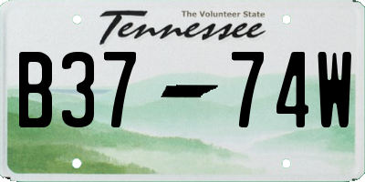 TN license plate B3774W