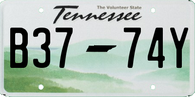 TN license plate B3774Y