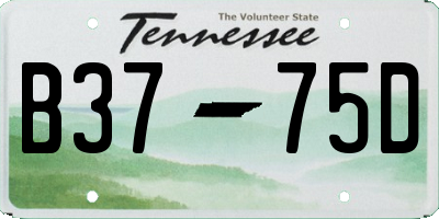 TN license plate B3775D