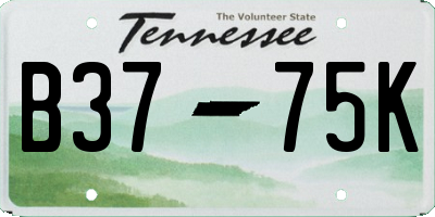 TN license plate B3775K