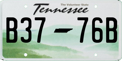 TN license plate B3776B