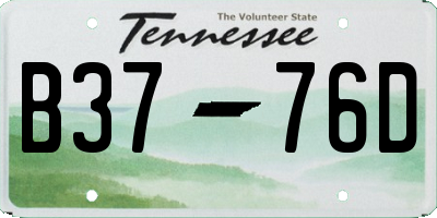 TN license plate B3776D