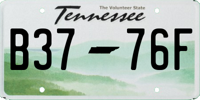 TN license plate B3776F