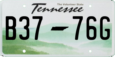 TN license plate B3776G