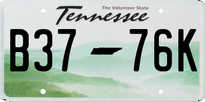 TN license plate B3776K