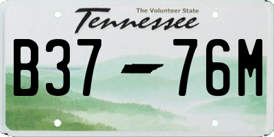 TN license plate B3776M