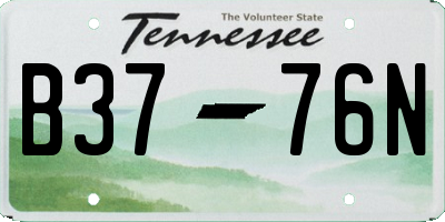 TN license plate B3776N