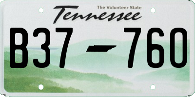 TN license plate B3776O