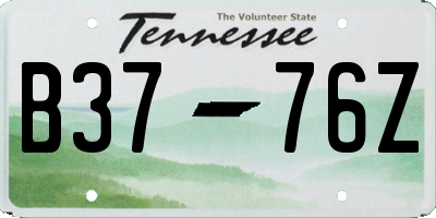 TN license plate B3776Z