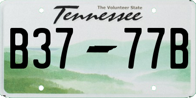 TN license plate B3777B