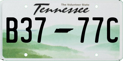 TN license plate B3777C