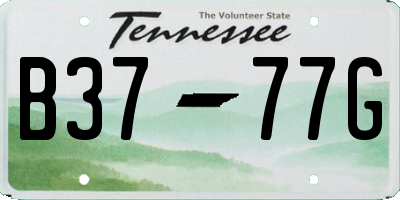 TN license plate B3777G